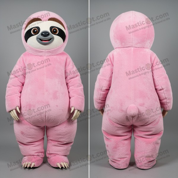 Velvety pink gentle sloth giant sloth mascot - Giant Sloth