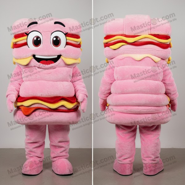 Pink Layered Lasagna Mascot - Masticot.com