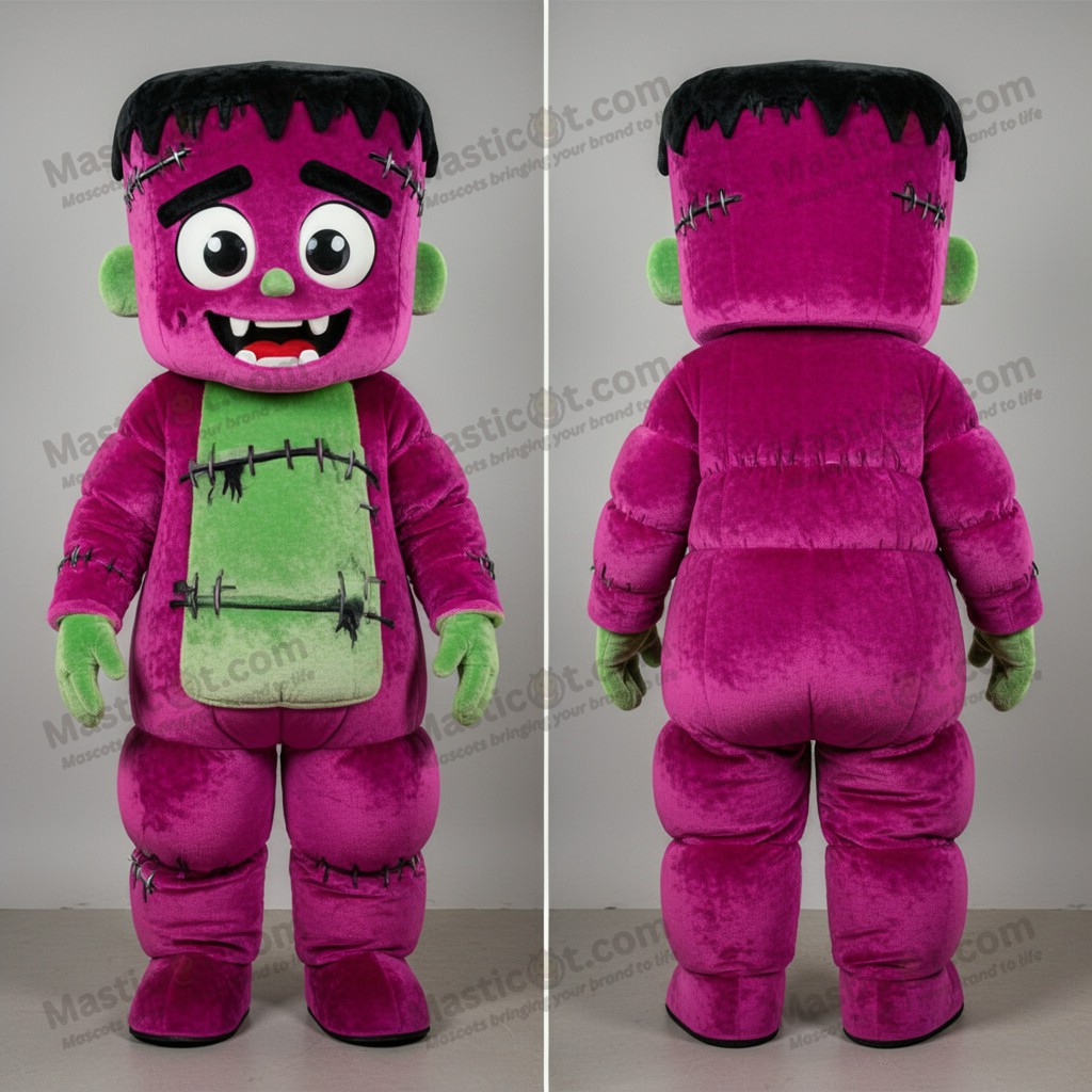 Mascotte Frankenstein en Cartoon Magenta - Masticot.com