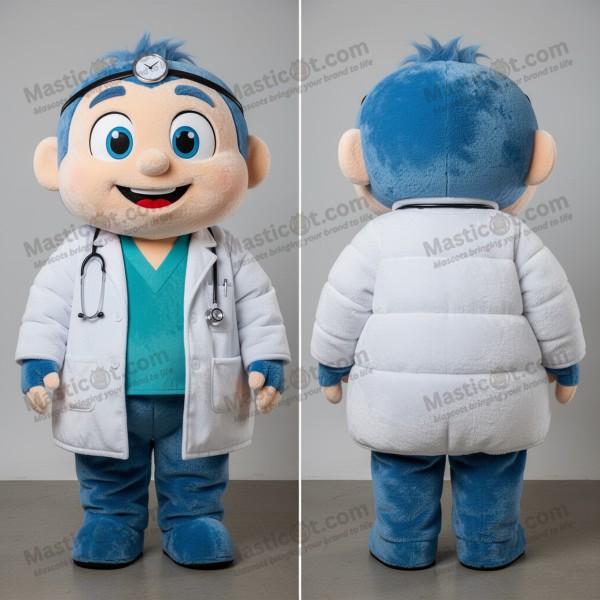 Teal grey robotic doctor mascot - Masticot.com