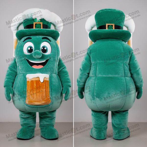 Teal green bubbly green beer mascot - Masticot.com