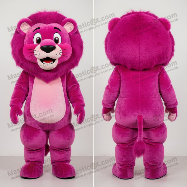 Magenta Cartoon Lion Mascot - Masticot.com