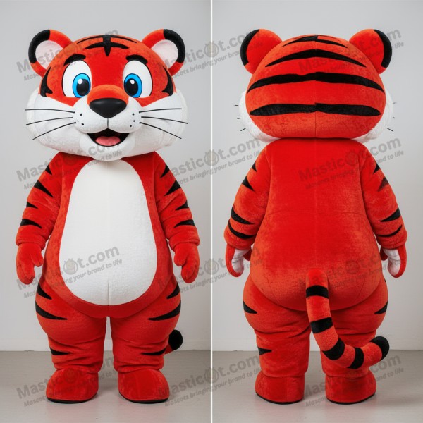 Rik rød skimrende tiger-maskot - Masticot.com