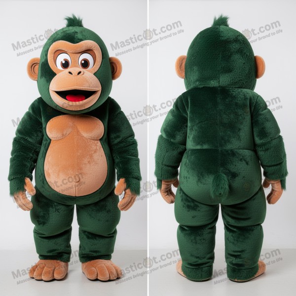 Forest green cuddly orangutan mascot - Masticot.com