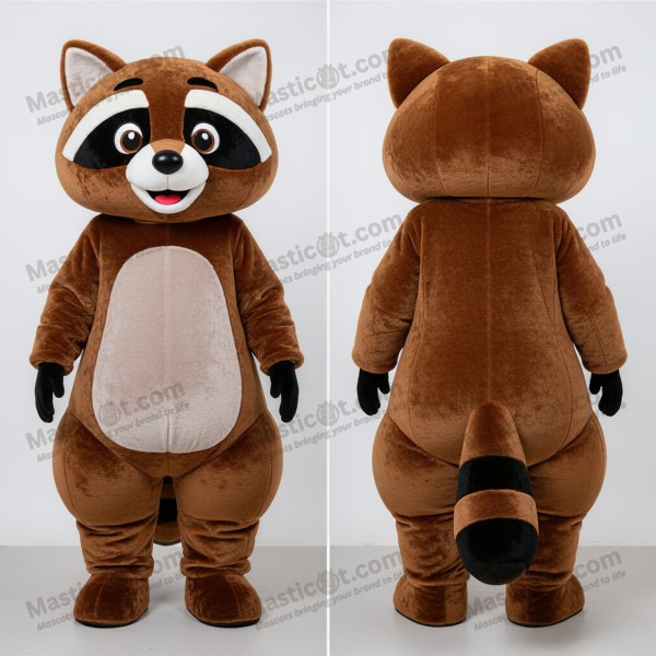 Chocolate Brown Playful Raccoon Mascot - Masticot.com