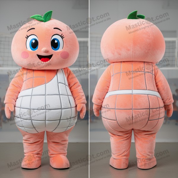 Peach Velvety Cartoon Volleyball Net Mascot - Masticot.com