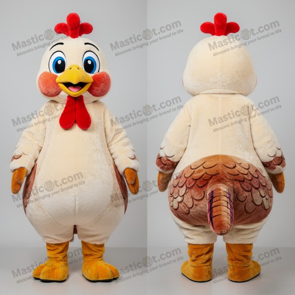 Cream Colored Plumed Pheasant Mascot - Masticot.com