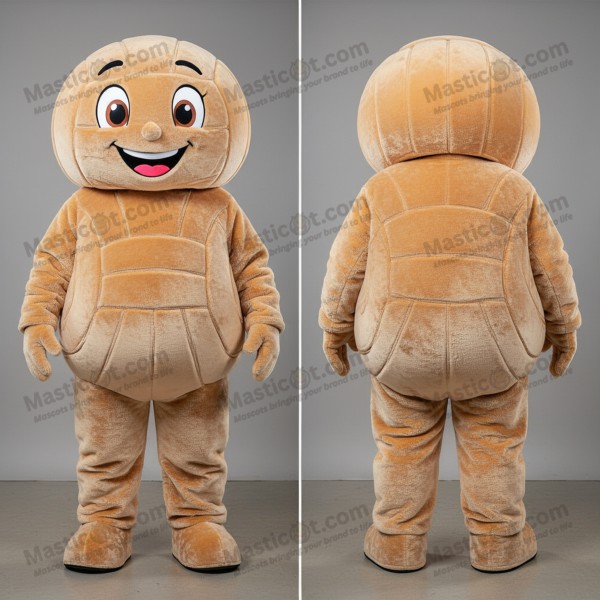 Brun Rund Volleyballball-Maskot - Masticot.com