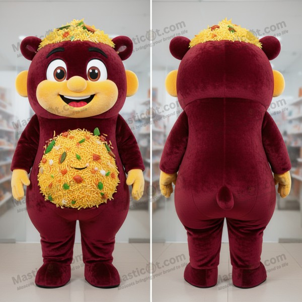 Maroon velvety biryani mascot - Masticot.com