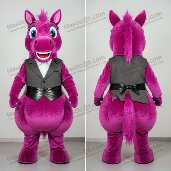 Magenta Plush Padded Mare Mascot - Masticot.com
