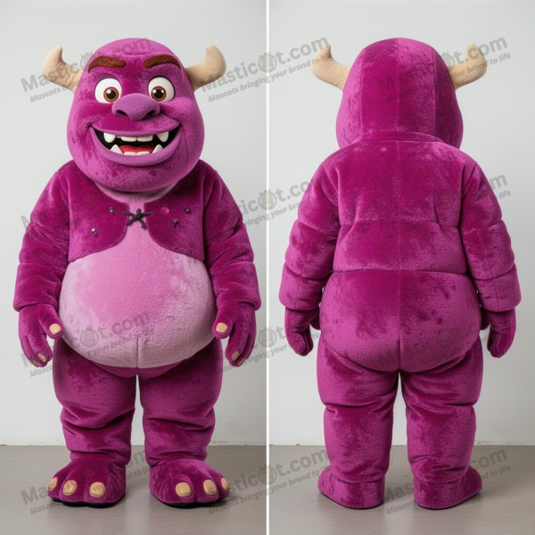 Magenta Cartoon Ogre Mascot - Masticot.com
