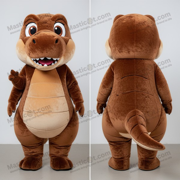Chocolate Brown Velvety T Rex Mascot - Masticot.com