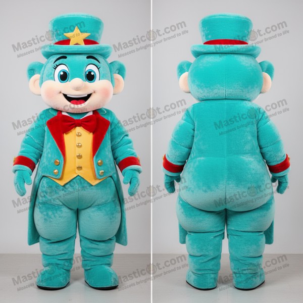 Turquoise Velvet Cartoon Ring Master Mascot - Masticot.com