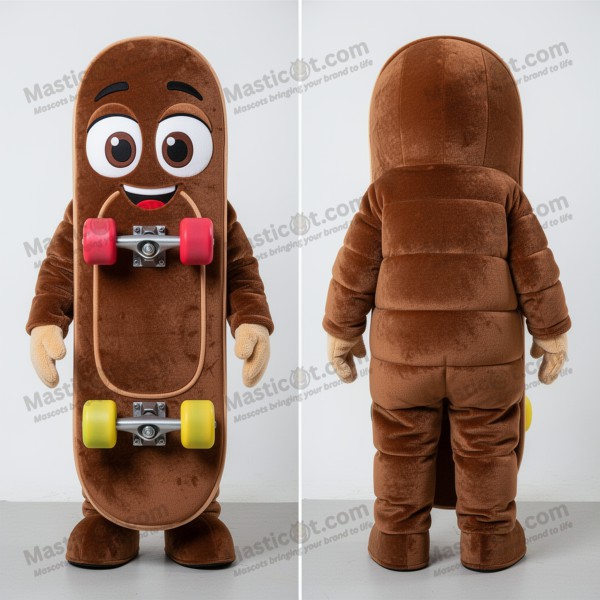 Brown rounded skateboard mascot - Masticot.com