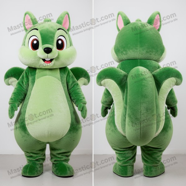 Forest Green Cartoon Flying Squirrel Mascot - Masticot.com