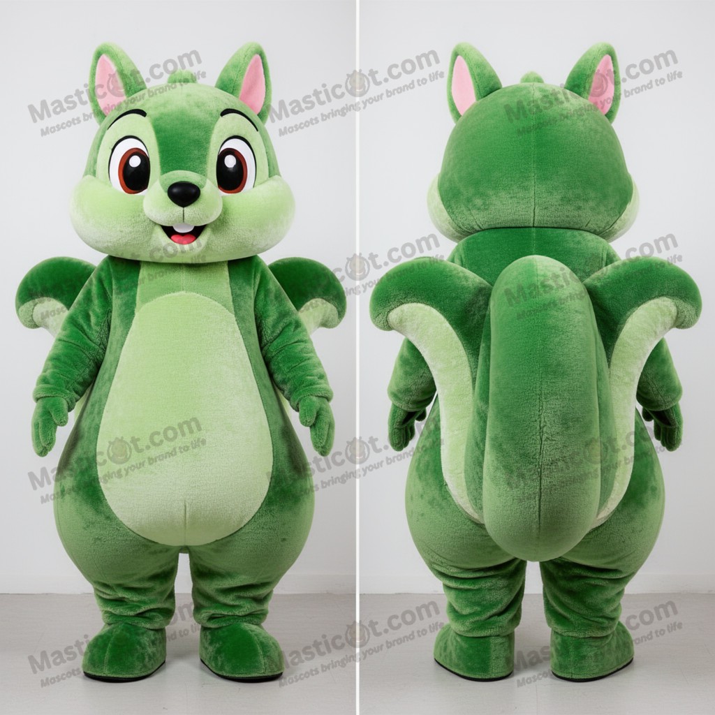 Forest Green Cartoon Flying Squirrel Mascot - Masticot.com
