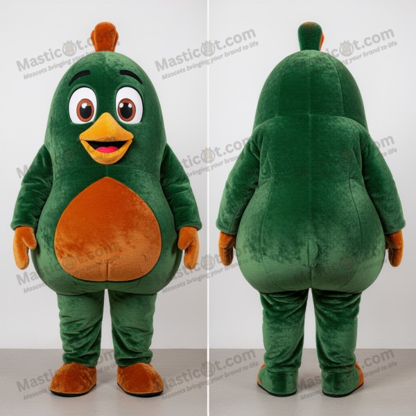 Skoggrön bredaxlad tandoori kycklingmaskot - Tandoorikyckling - MASTICOT_6453 - Masticot.com