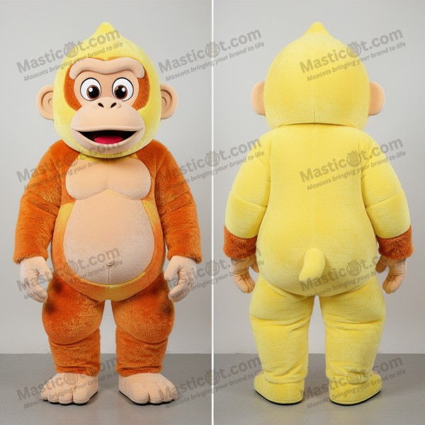 Lemon yellow cheerful orangutan mascot - Masticot.com