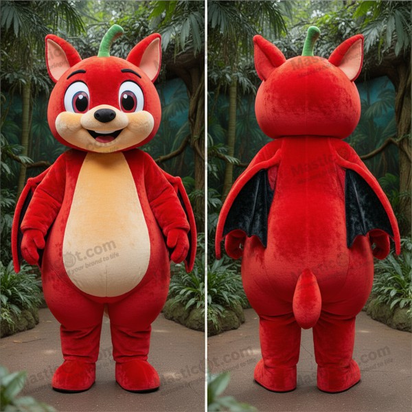 Crimson Velvety Fruit Bat Mascot - Masticot.com