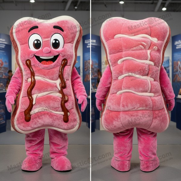 Pink Velvety Bbq Ribs Mascot - Masticot.com