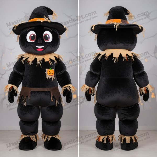 Midnight black cuddly scarecrow mascot - Masticot.com