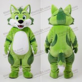 Limegroene speelse zegwolf mascotte - Masticot.com