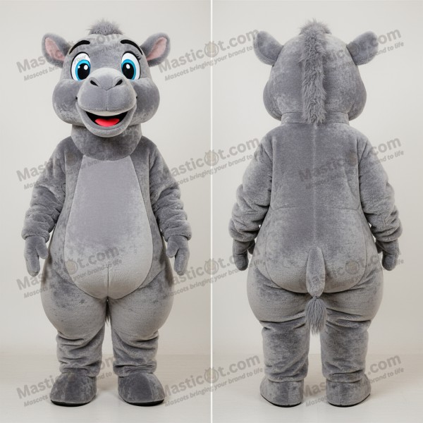 Gray Velvety Cartoon Camel Mascot - Masticot.com