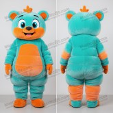 Turquoise Velvety Round Orange Mascot - Masticot.com