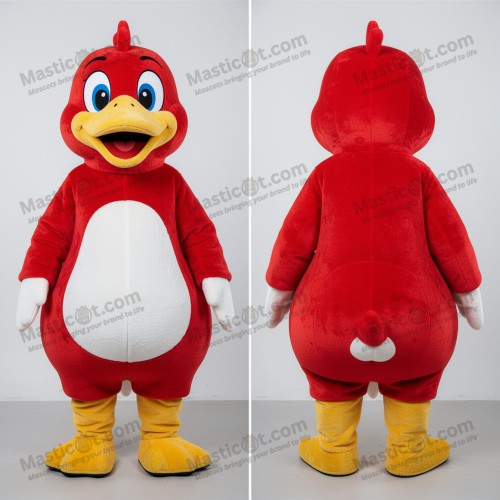 Karmijnrode fluweelzachte gans mascotte - Masticot.com