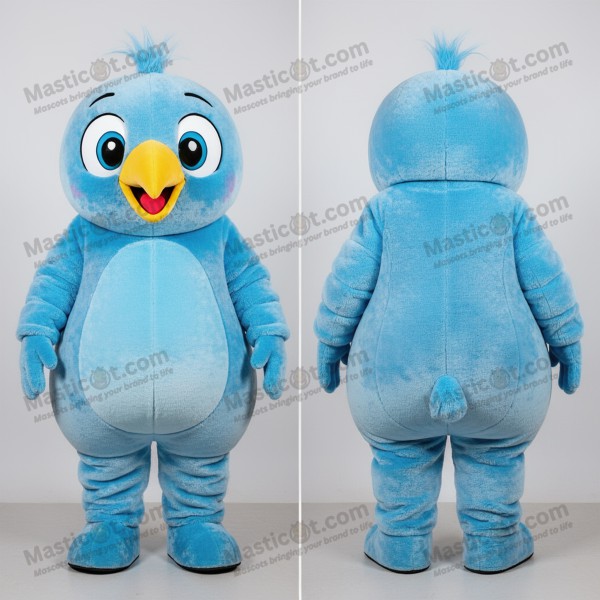 Sky blue plump kiwi mascot - Masticot.com