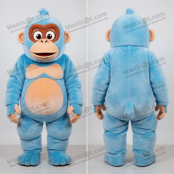 Sky Blue Cartoon Orangutan Mascot - Masticot.com