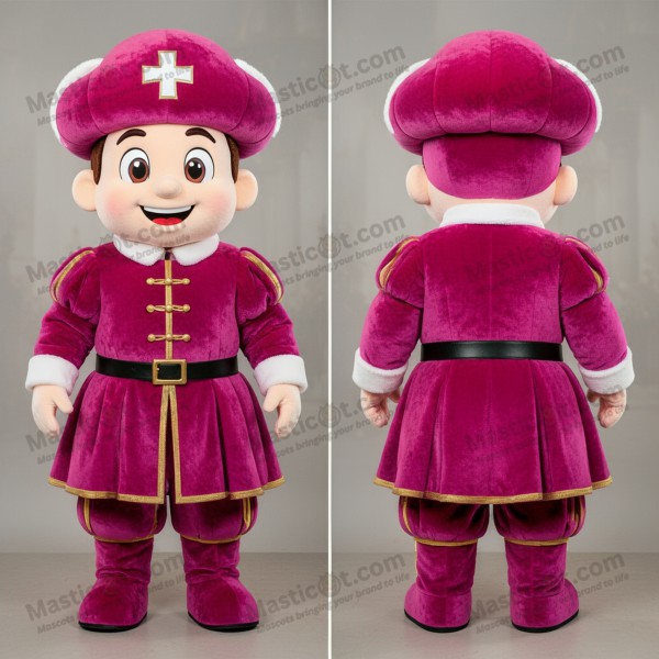 Mascote Detalhada da Guarda Suíça Magenta - Masticot.com