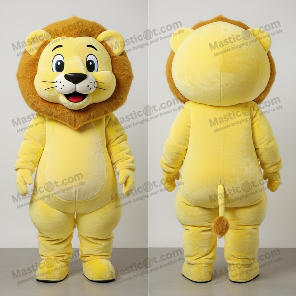 Lemon Yellow Cartoon Lion Mascot - Masticot.com