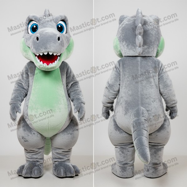 Silver sleek allosaurus mascot - Masticot.com