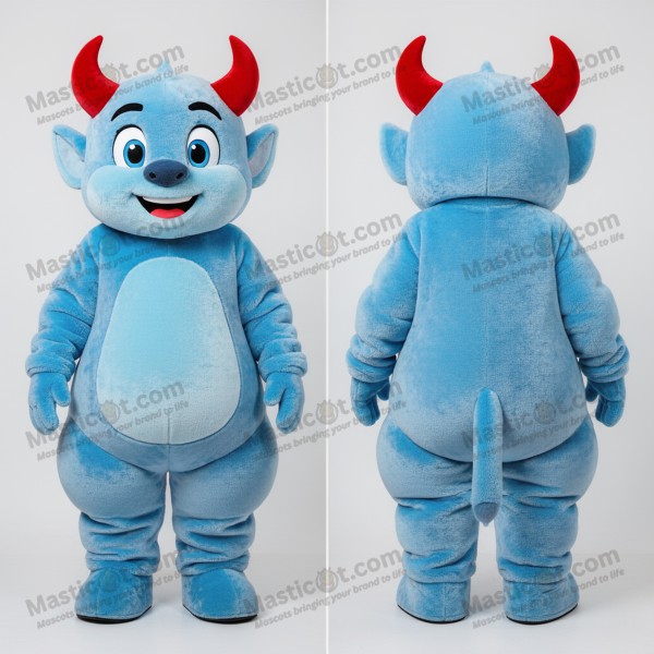 Sky blue wedding devil mascot - Masticot.com