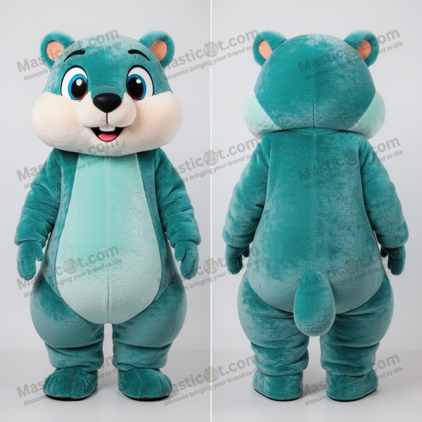 Teal rounded marmot mascot - Masticot.com