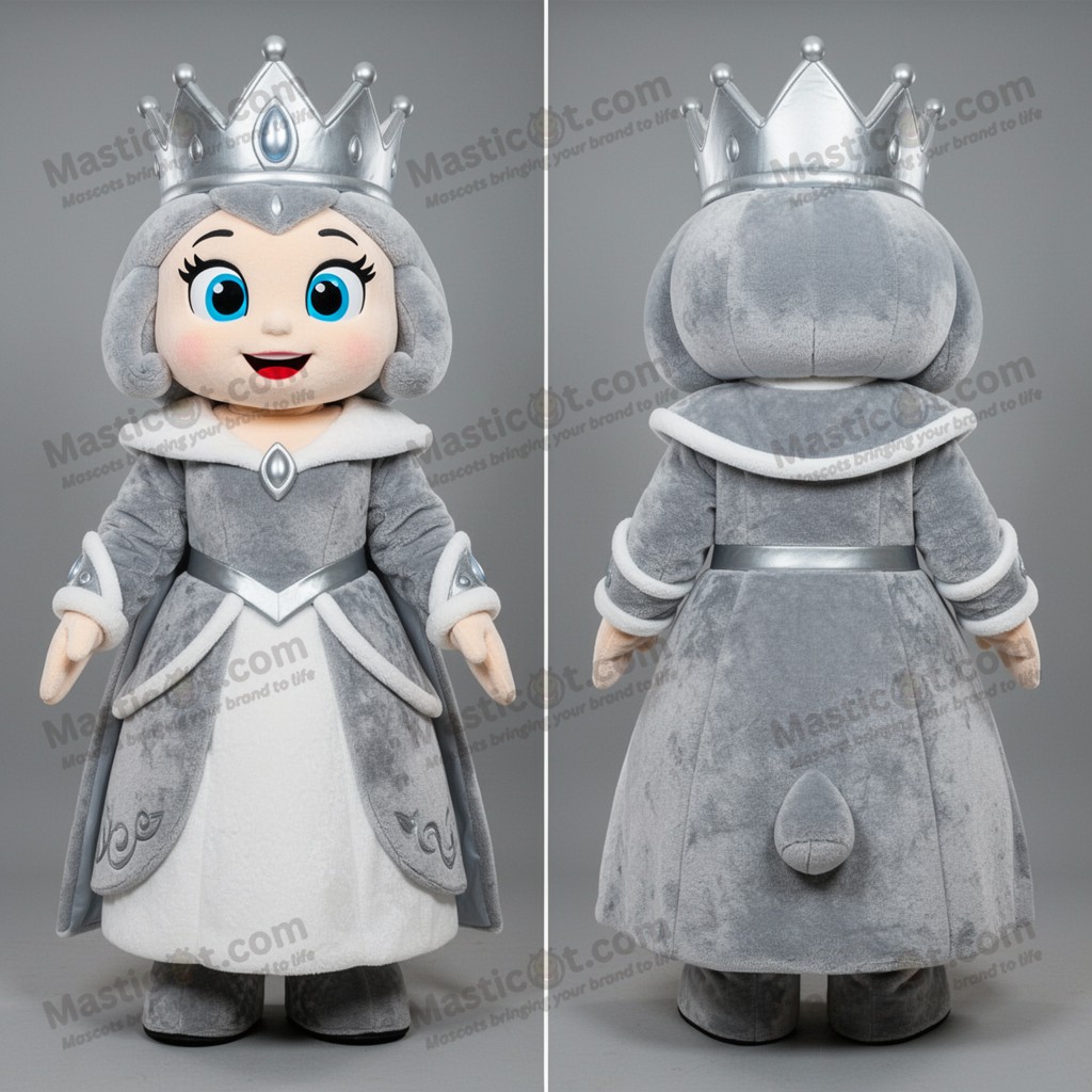 Silverfärgad kunglig drottningmaskot - Drottning - MASTICOT_33 - Masticot.com