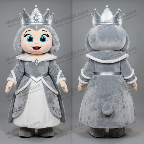 Silverfärgad kunglig drottningmaskot - Drottning - MASTICOT_33 - Masticot.com