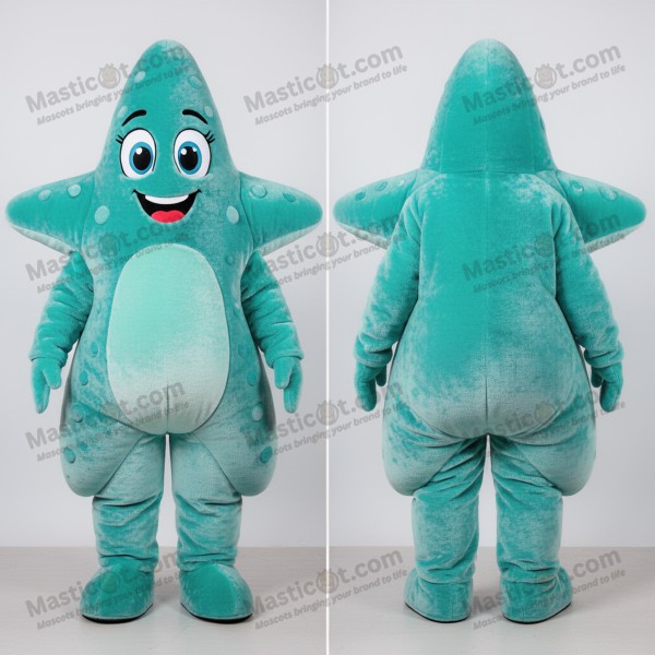 Teal swirling starfish mascot - Masticot.com