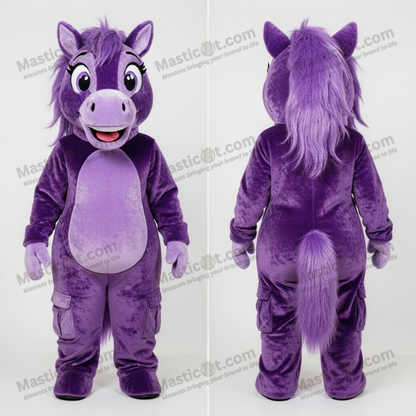 Velvety purple graceful mare mascot - Masticot.com
