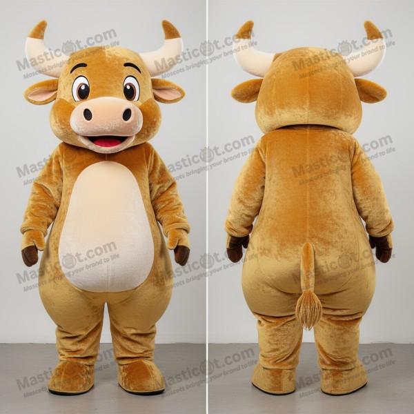 Mascota de toro dorada y aterciopelada - Masticot.com