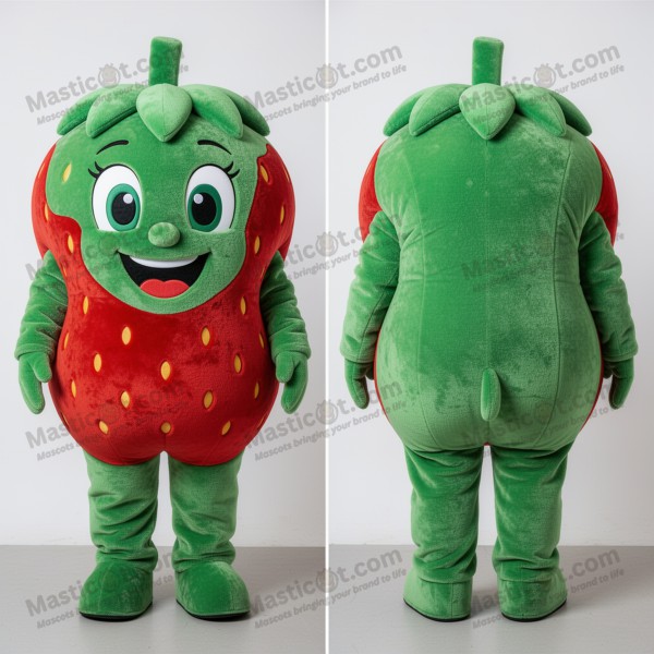 Vibrant red rounded strawberry mascot - Masticot.com