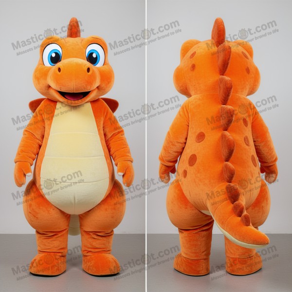 Orange spiky stegosaurus mascot - Masticot.com