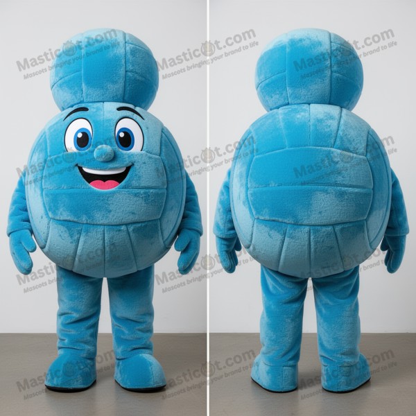 Syanfarget rund volleyballmascot - Masticot.com