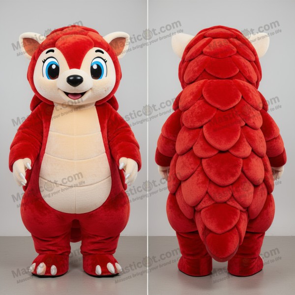 Crimson red scaled pangolin mascot - Masticot.com