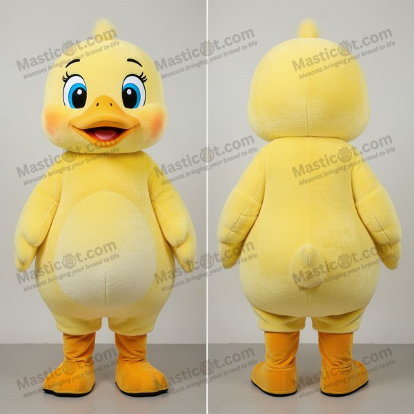 Lemon yellow cuddly gosling mascot - Masticot.com