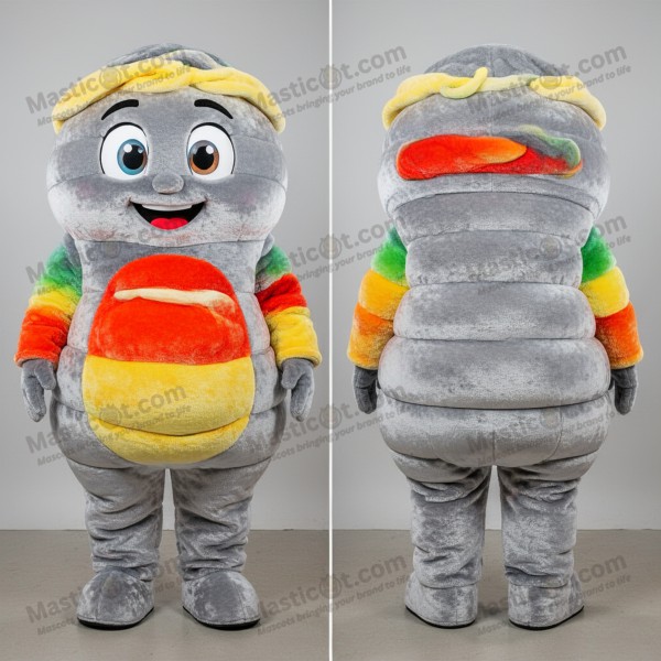 Silver rounded moussaka mascot - Moussaka - Masticot.com