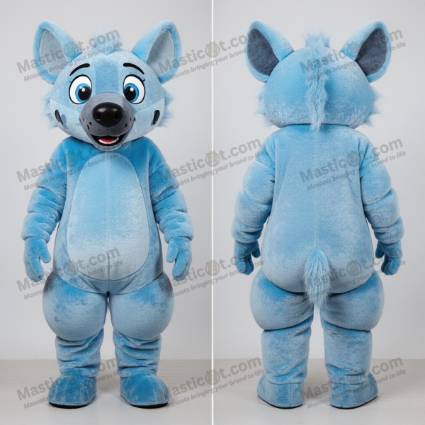 Lyst blå hyena-maskot - Masticot.com