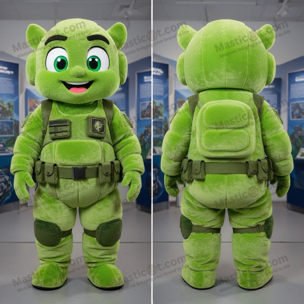 Mascot Para-Comandou Verde Lime cu Umeri Lati - Masticot.com