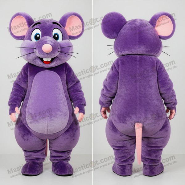 Purple rounded silhouette rat mascot - Masticot.com